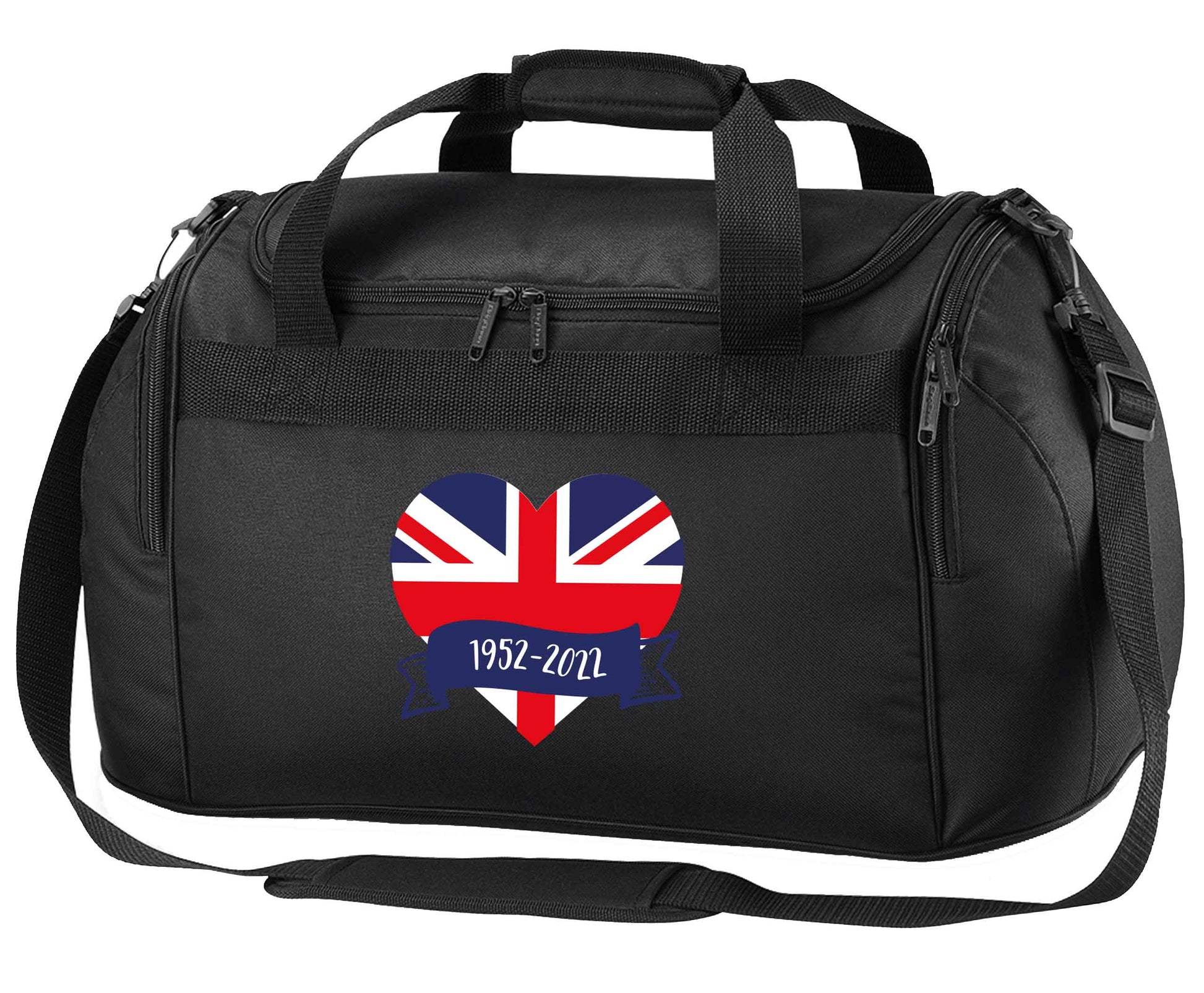 British flag heart Queens jubilee black holdall / duffel bag