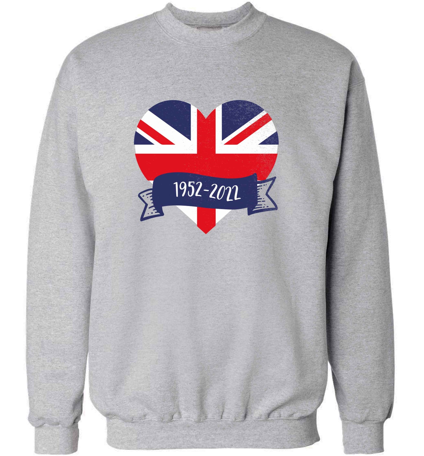British flag heart Queens jubilee adult's unisex grey sweater 2XL