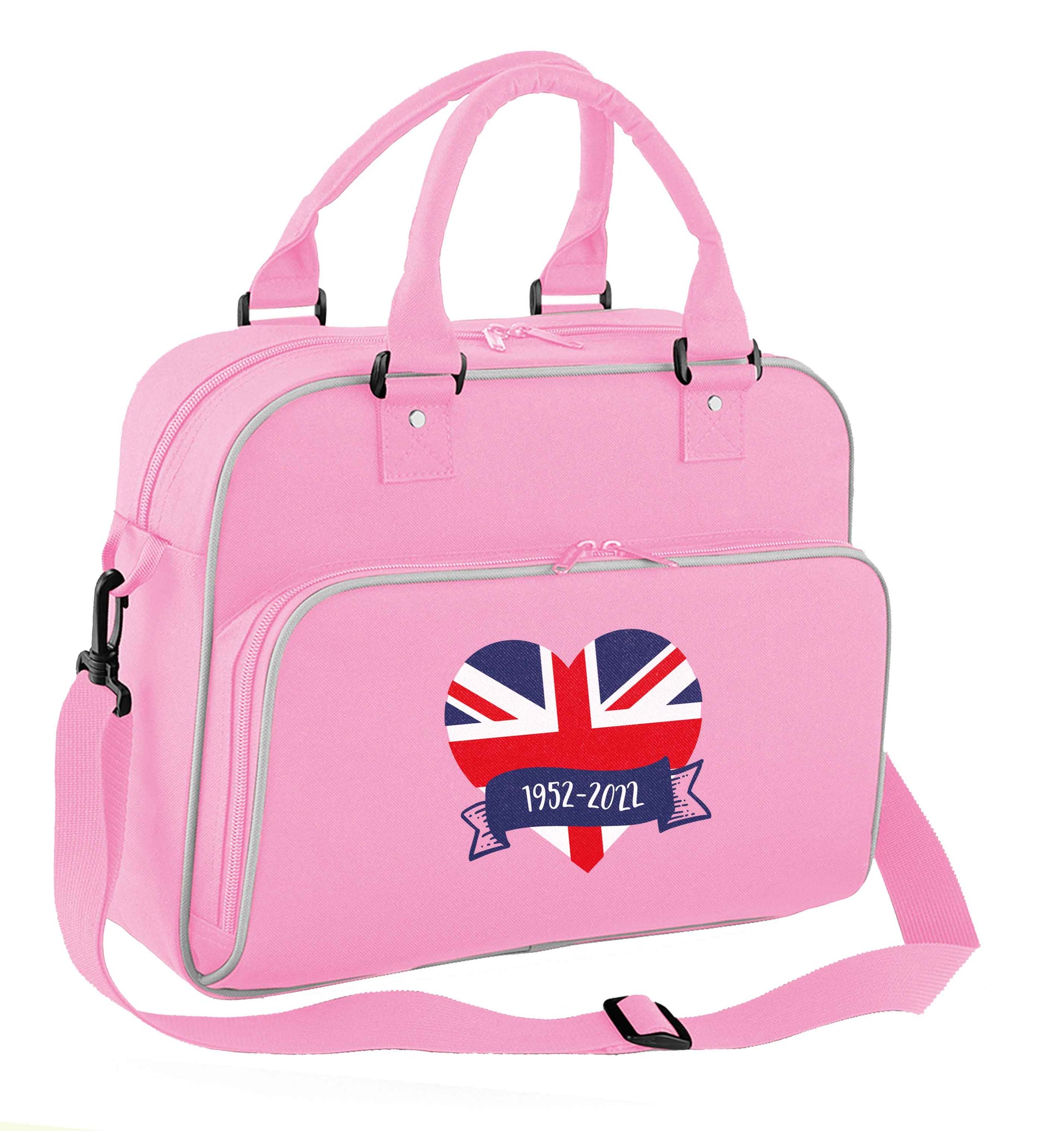 British flag heart Queens jubilee children's dance bag baby pink