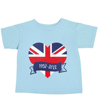 British flag heart Queens jubilee light blue baby toddler Tshirt 2 Years