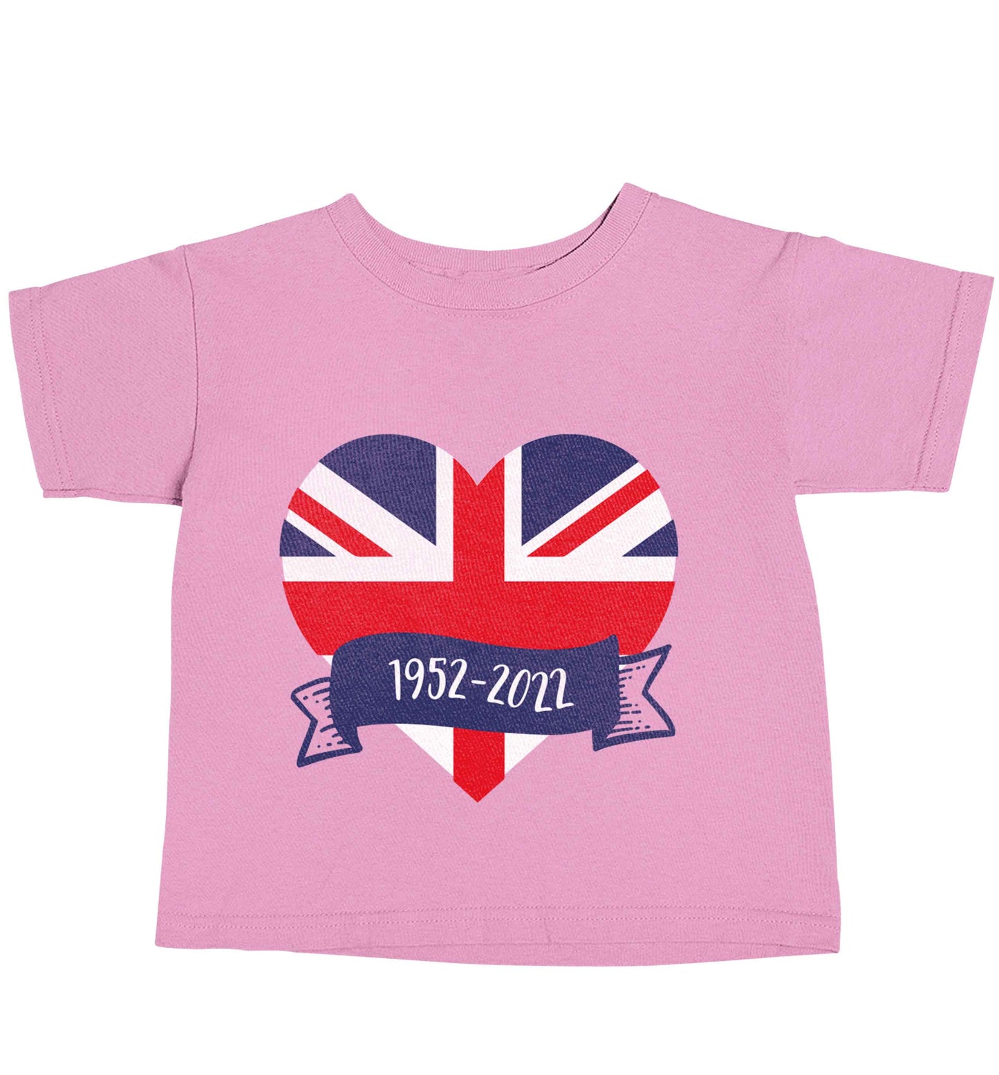 British flag heart Queens jubilee light pink baby toddler Tshirt 2 Years