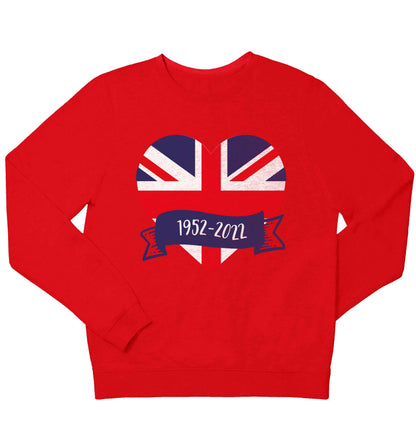 British flag heart Queens jubilee children's grey sweater 12-13 Years
