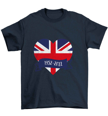 British flag heart Queens jubilee Children's navy Tshirt 12-13 Years