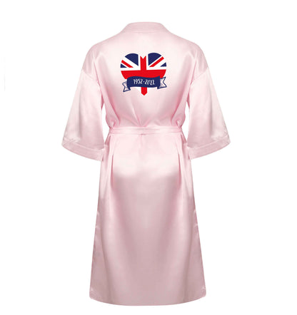 British flag heart Queens jubilee XL/XXL pink ladies dressing gown size 16/18