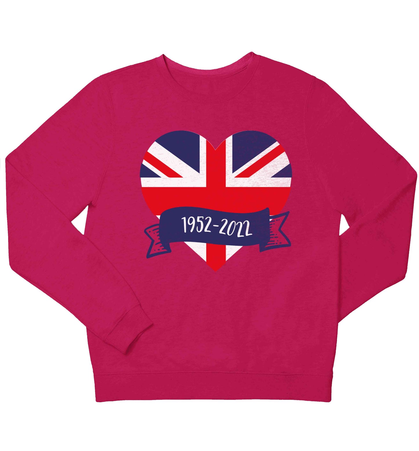 British flag heart Queens jubilee children's pink sweater 12-13 Years