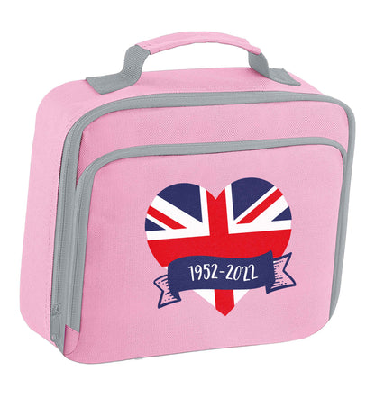 British flag heart Queens jubilee insulated pink lunch bag cooler