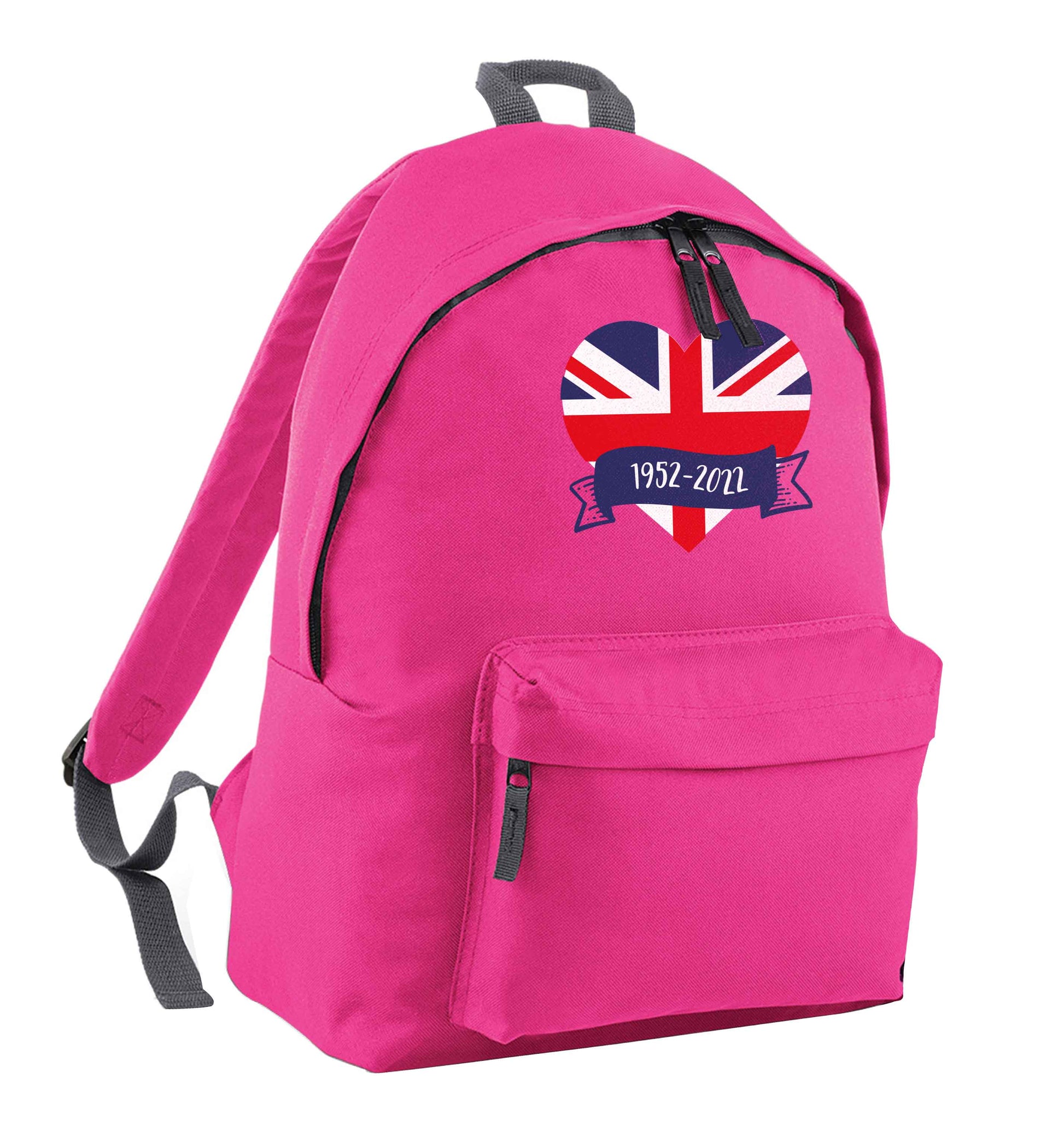 British flag heart Queens jubilee pink adults backpack
