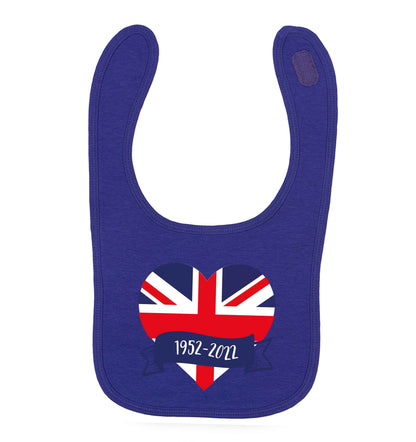 British flag heart Queens jubilee | baby bib