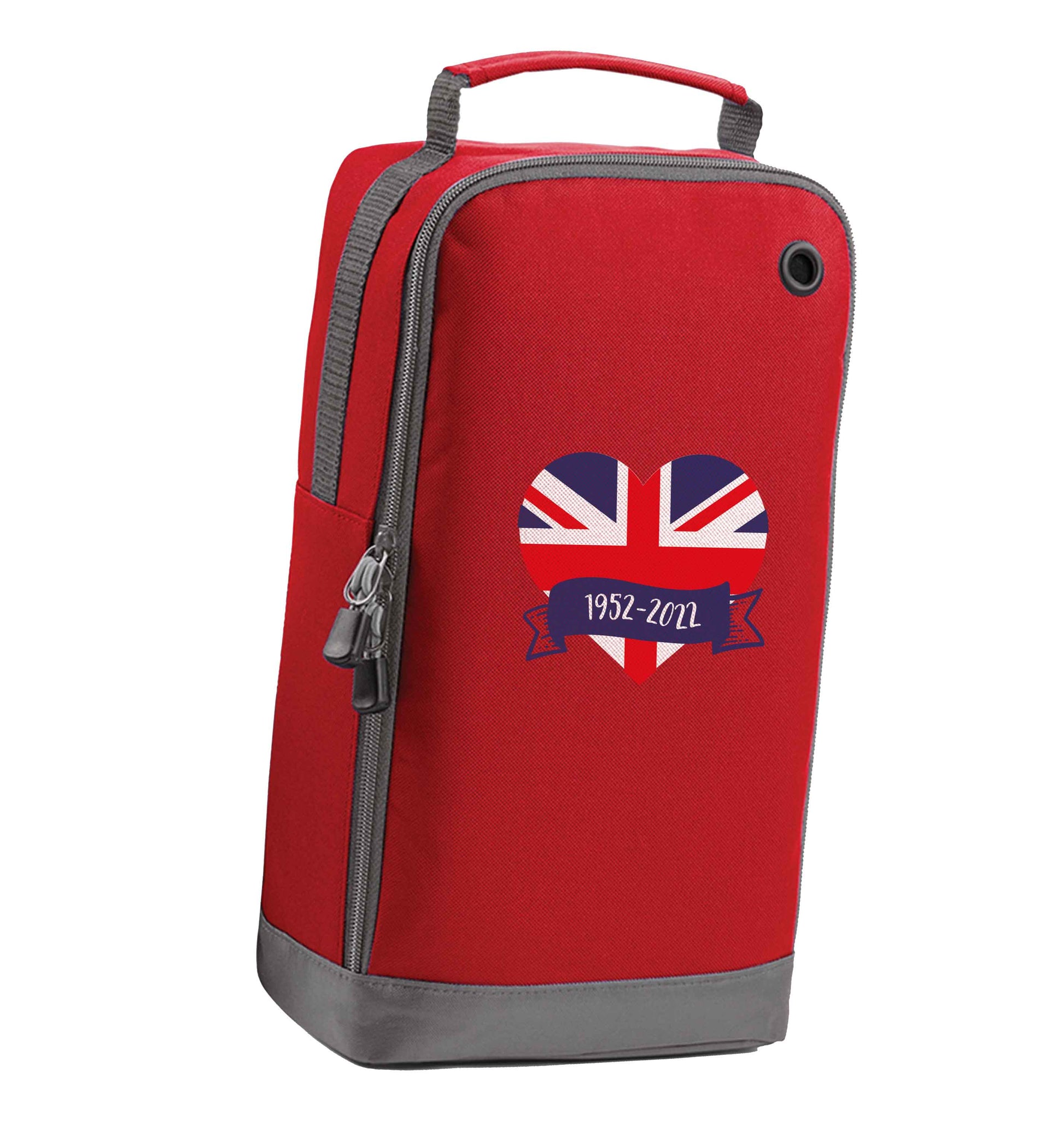 British flag heart Queens jubilee red sports shoe bag vertical print