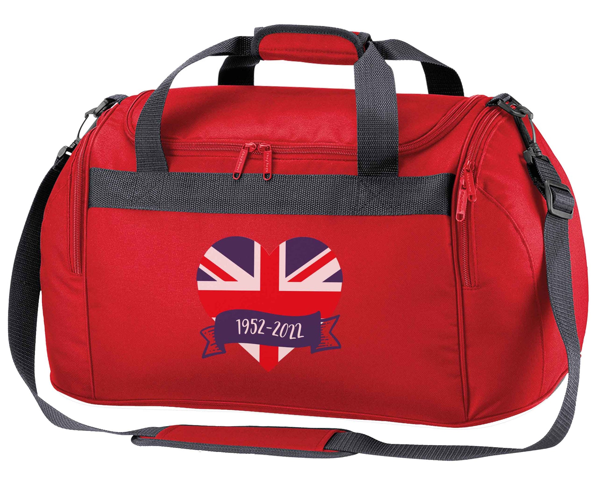 British flag heart Queens jubilee red holdall / duffel bag