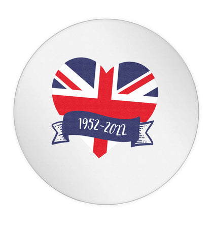 British flag heart Queens jubilee 24 @ 45mm matt circle stickers
