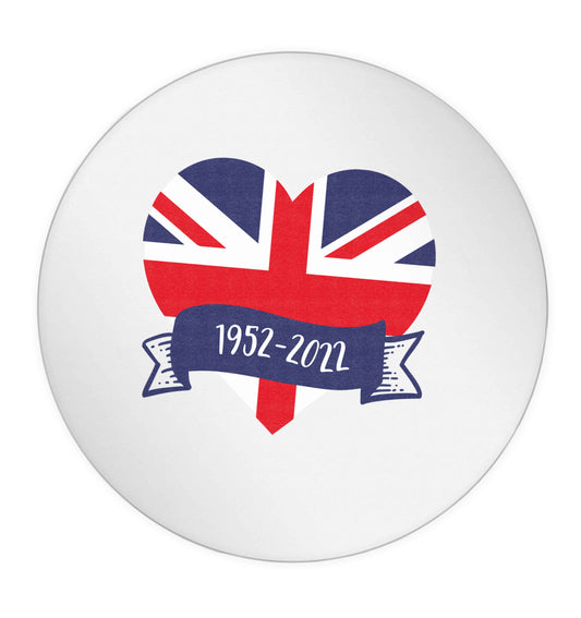 British flag heart Queens jubilee 24 @ 45mm matt circle stickers