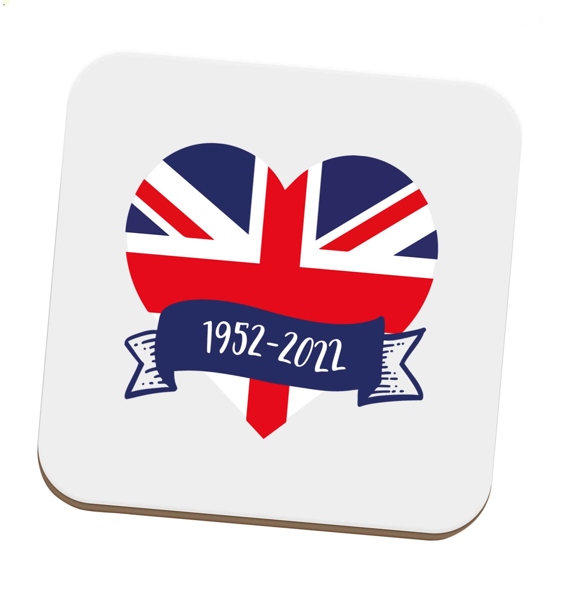 British flag heart Queens jubilee set of four coasters