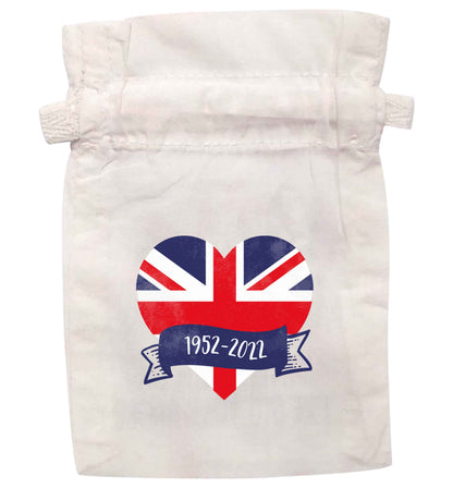 British flag heart Queens jubilee | XS - L | Pouch / Drawstring bag / Sack | Organic Cotton | Bulk discounts available!