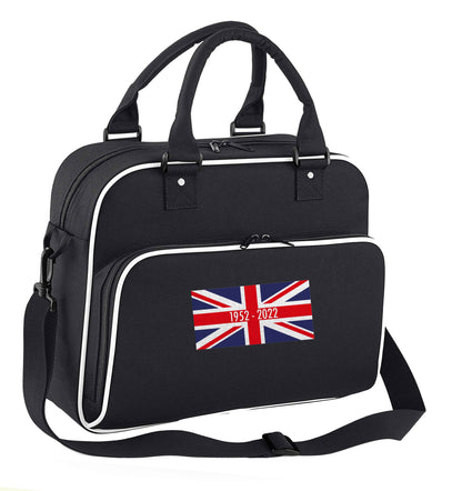 British flag Queens jubilee children's dance bag black with white detail