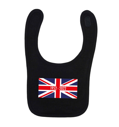 British flag Queens jubilee black baby bib