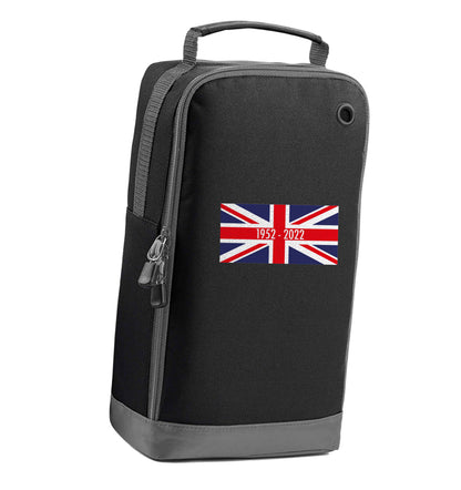 British flag Queens jubilee black sports shoe bag vertical print