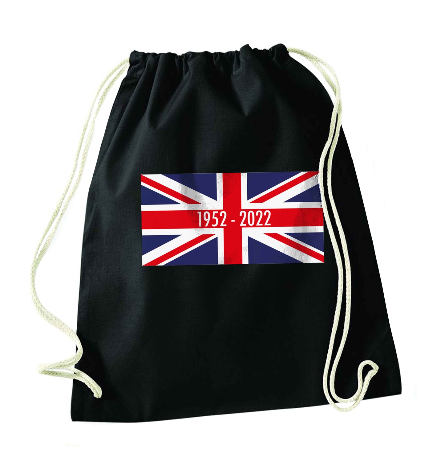 British flag Queens jubilee black drawstring bag