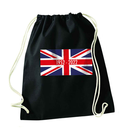 British flag Queens jubilee black drawstring bag