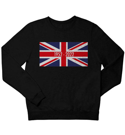 British flag Queens jubilee children's black sweater 12-13 Years