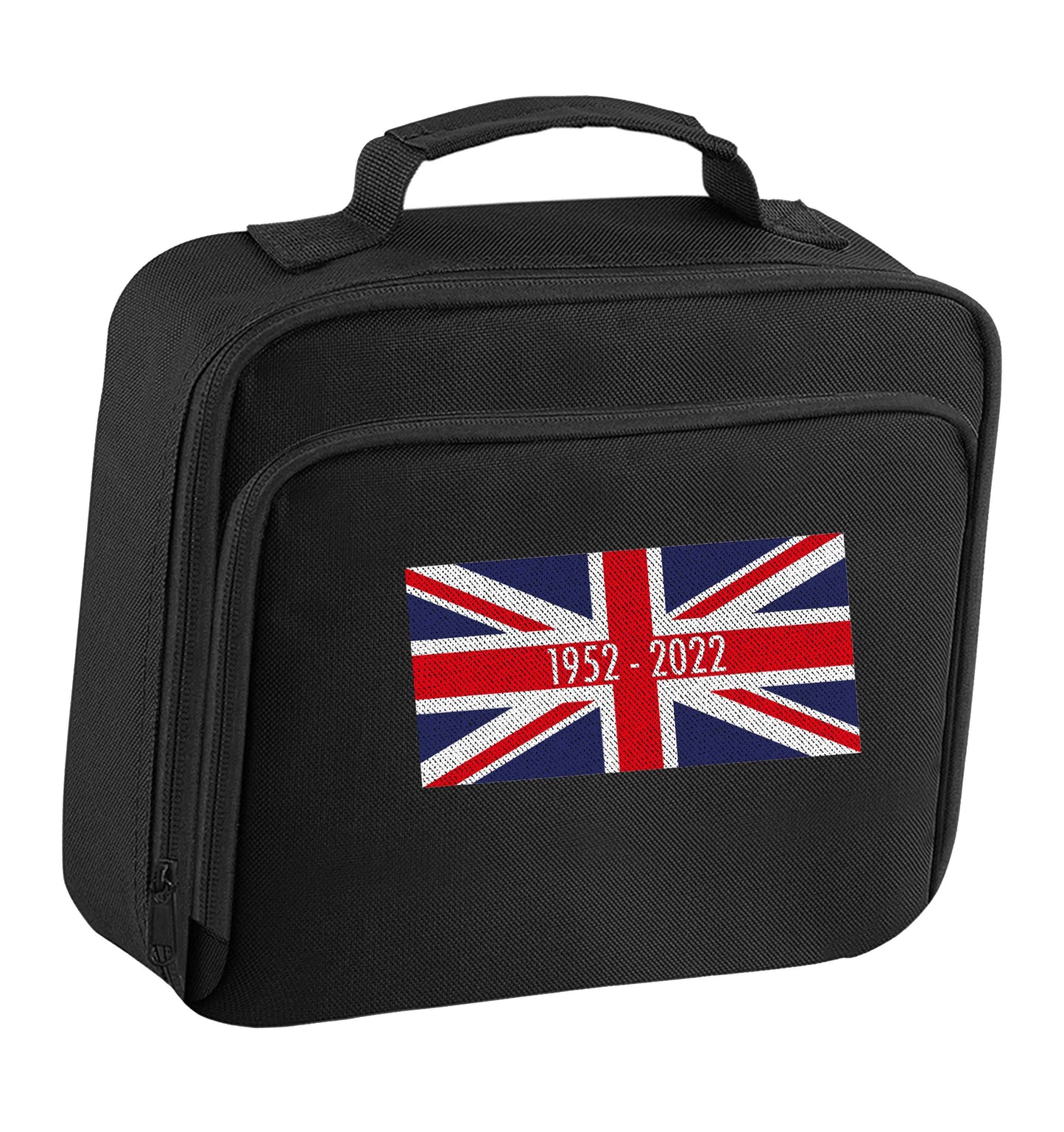 British flag Queens jubilee insulated black lunch bag cooler