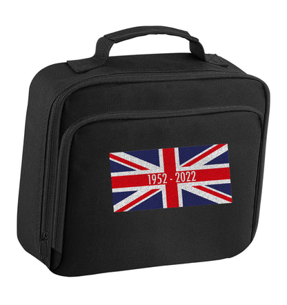 British flag Queens jubilee insulated black lunch bag cooler