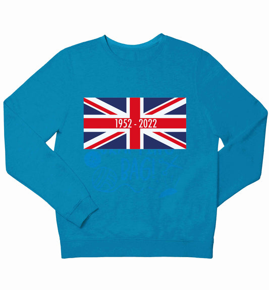 British flag Queens jubilee children's blue sweater 12-13 Years