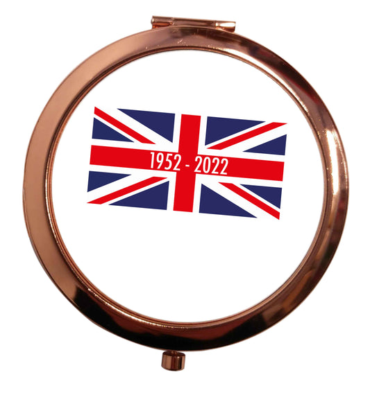 British flag Queens jubilee rose gold circle pocket mirror