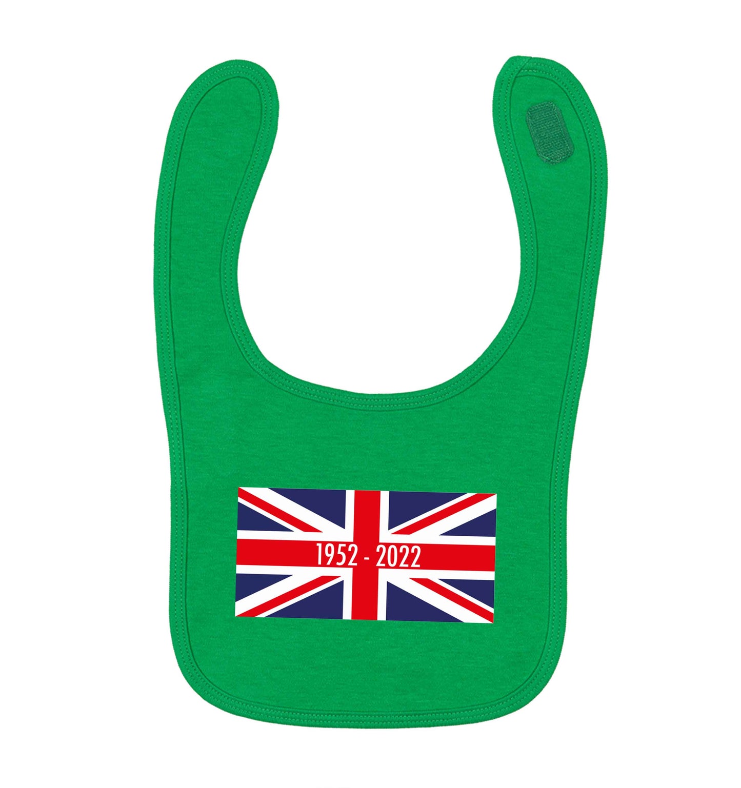 British flag Queens jubilee green baby bib