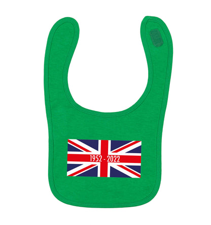 British flag Queens jubilee green baby bib