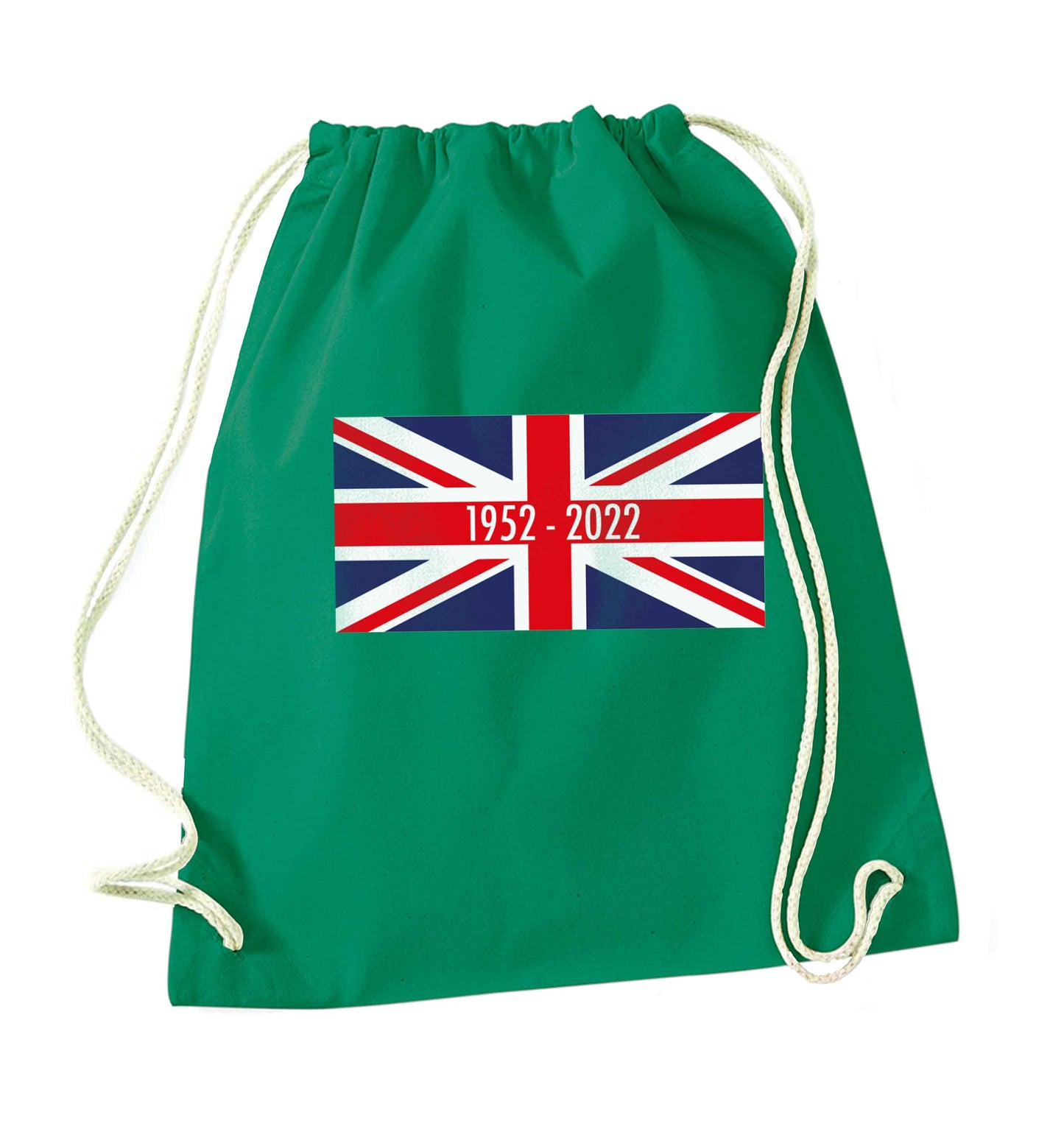 British flag Queens jubilee green drawstring bag