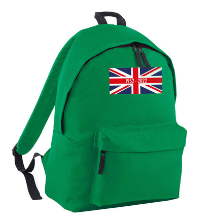 British flag Queens jubilee green adults backpack