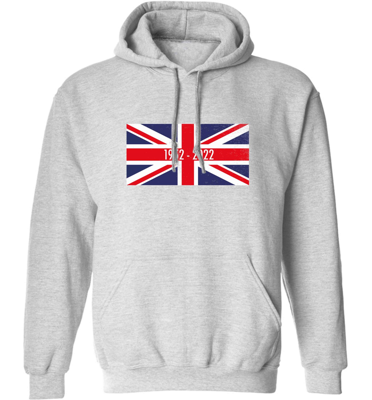 British flag Queens jubilee adults unisex grey hoodie 2XL