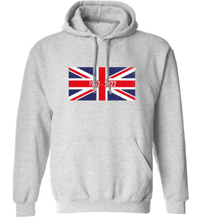 British flag Queens jubilee adults unisex grey hoodie 2XL
