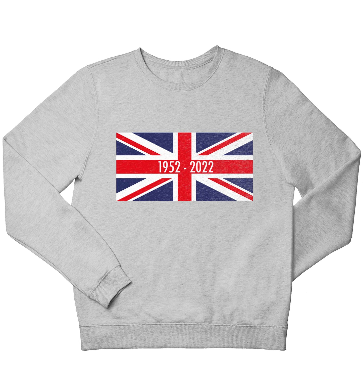 British flag Queens jubilee children's grey sweater 12-13 Years