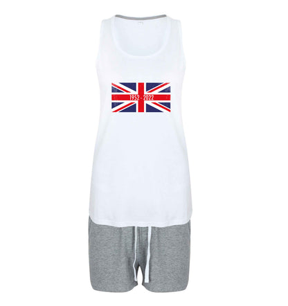 British flag Queens jubilee size XL women's pyjama shorts set in pink 