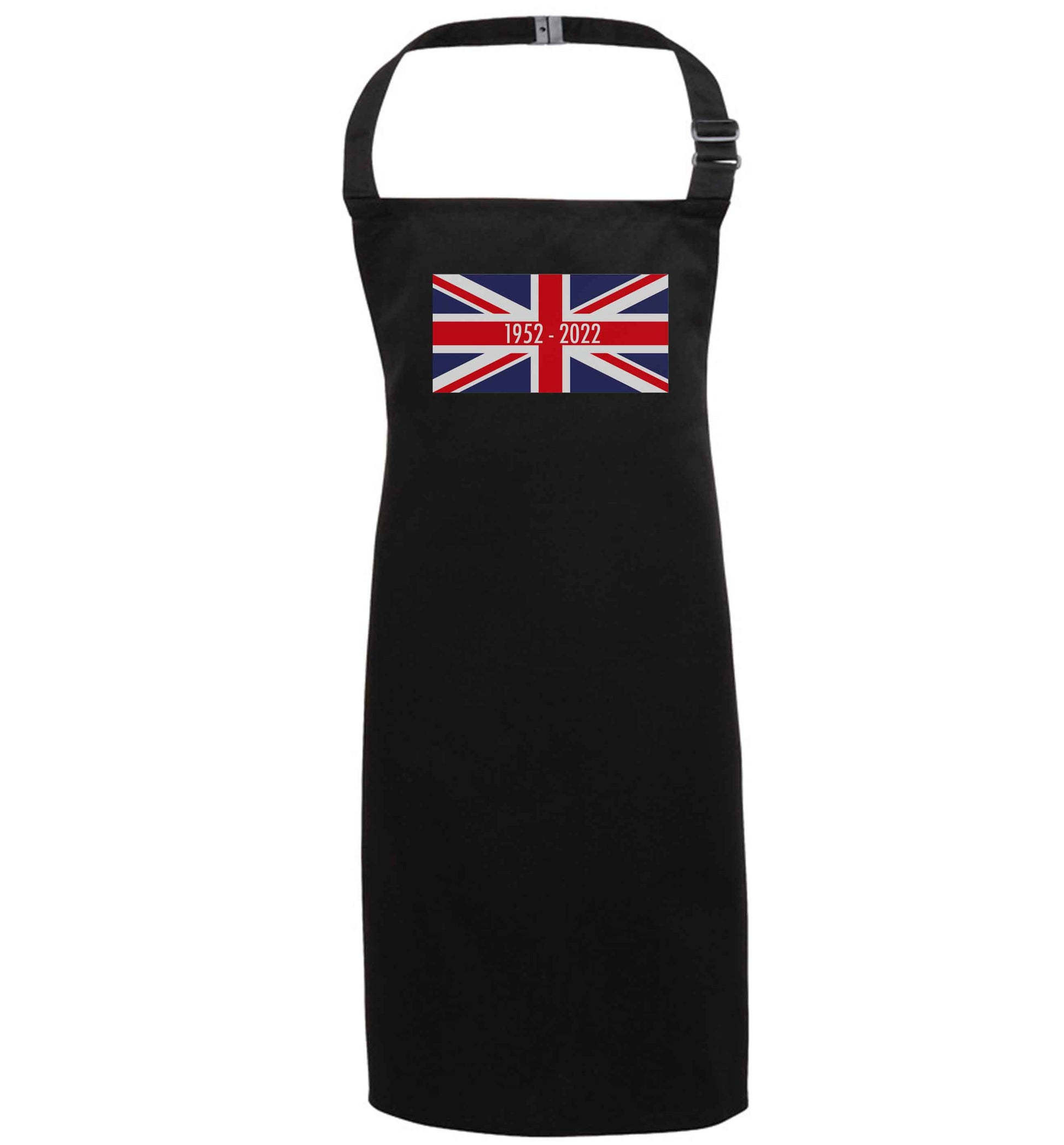 British flag Queens jubilee black apron 7-10 years