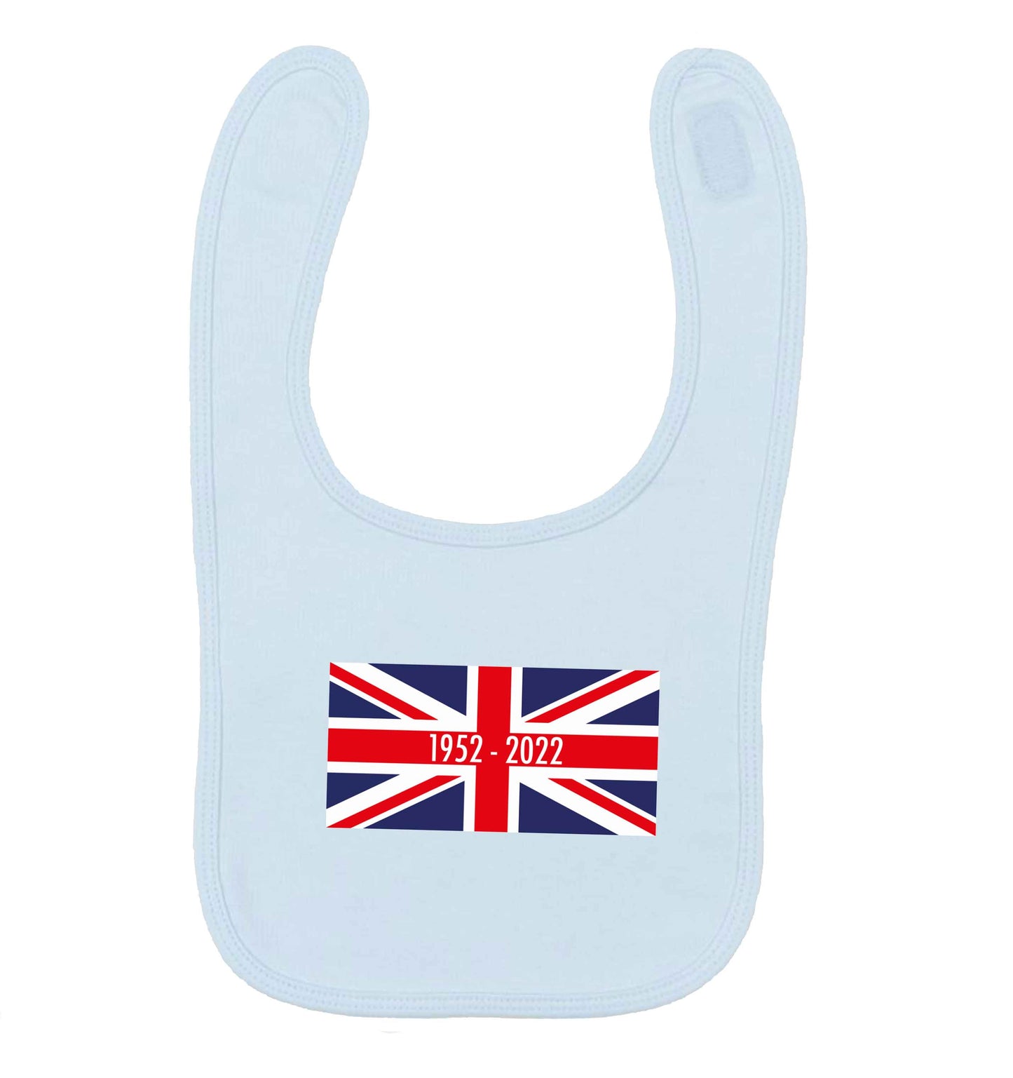 British flag Queens jubilee pale blue baby bib