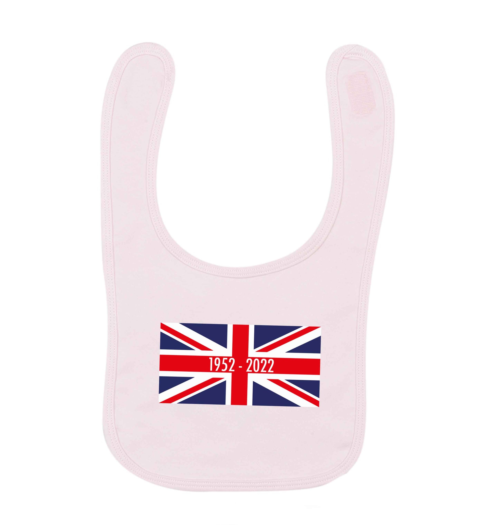 British flag Queens jubilee pale pink baby bib