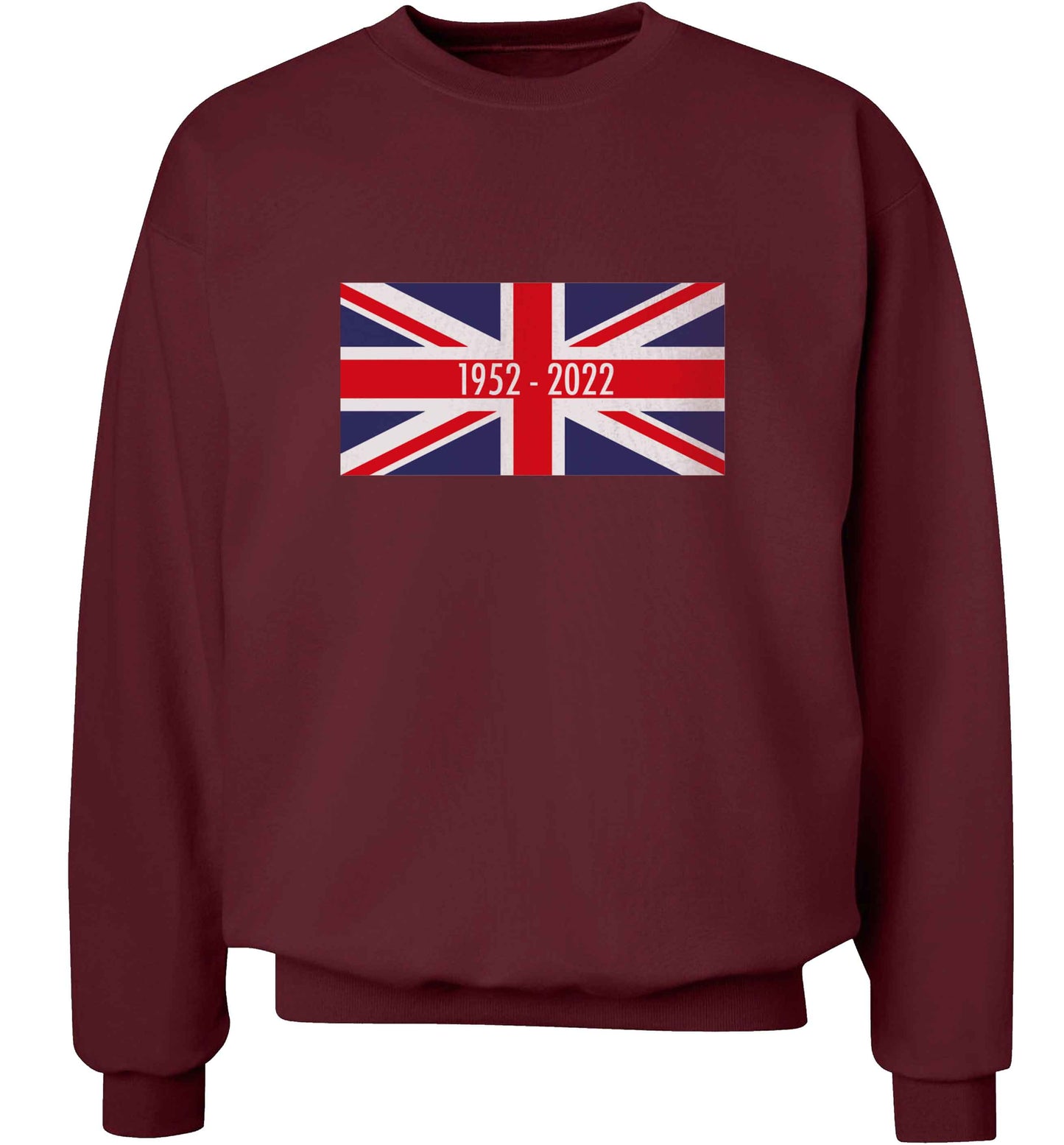 British flag Queens jubilee adult's unisex maroon sweater 2XL