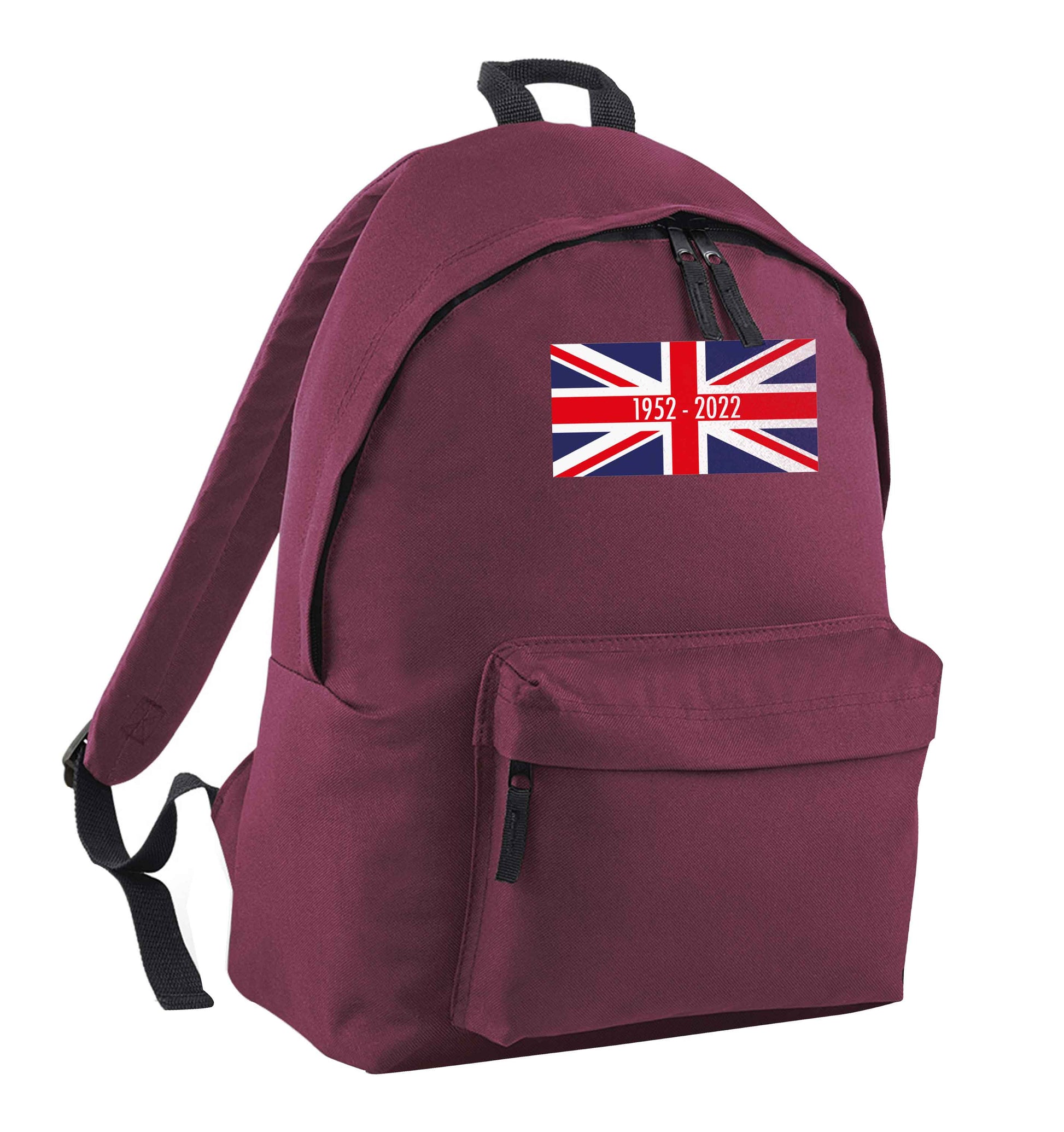 British flag Queens jubilee maroon adults backpack