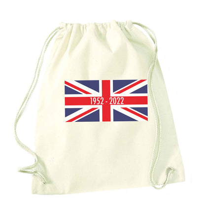 British flag Queens jubilee natural drawstring bag