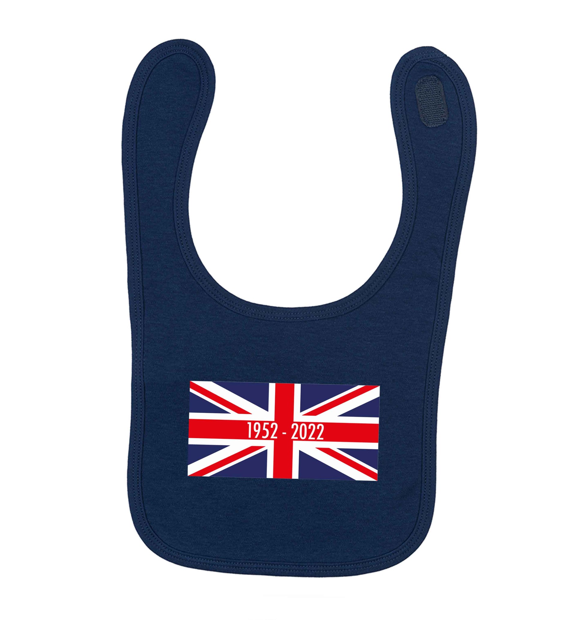British flag Queens jubilee navy baby bib