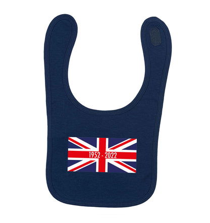 British flag Queens jubilee navy baby bib