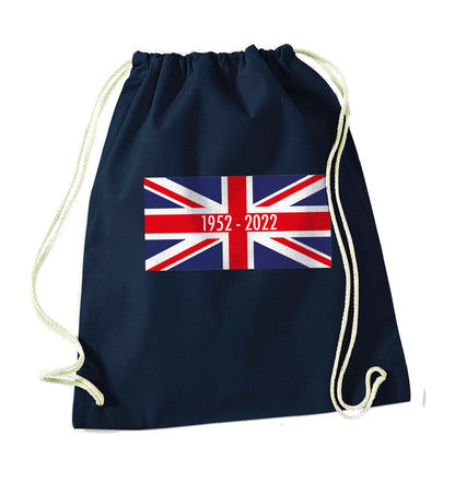 British flag Queens jubilee navy drawstring bag