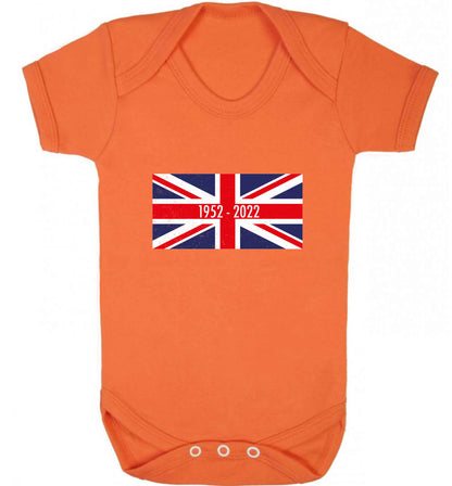 British flag Queens jubilee baby vest orange 18-24 months