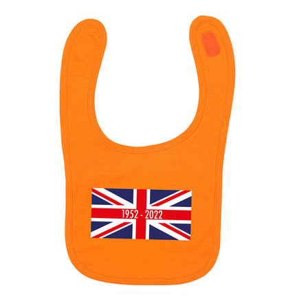 British flag Queens jubilee orange baby bib