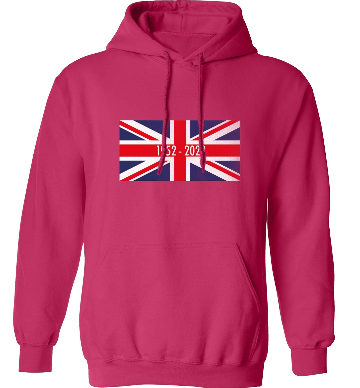 British flag Queens jubilee adults unisex pink hoodie 2XL