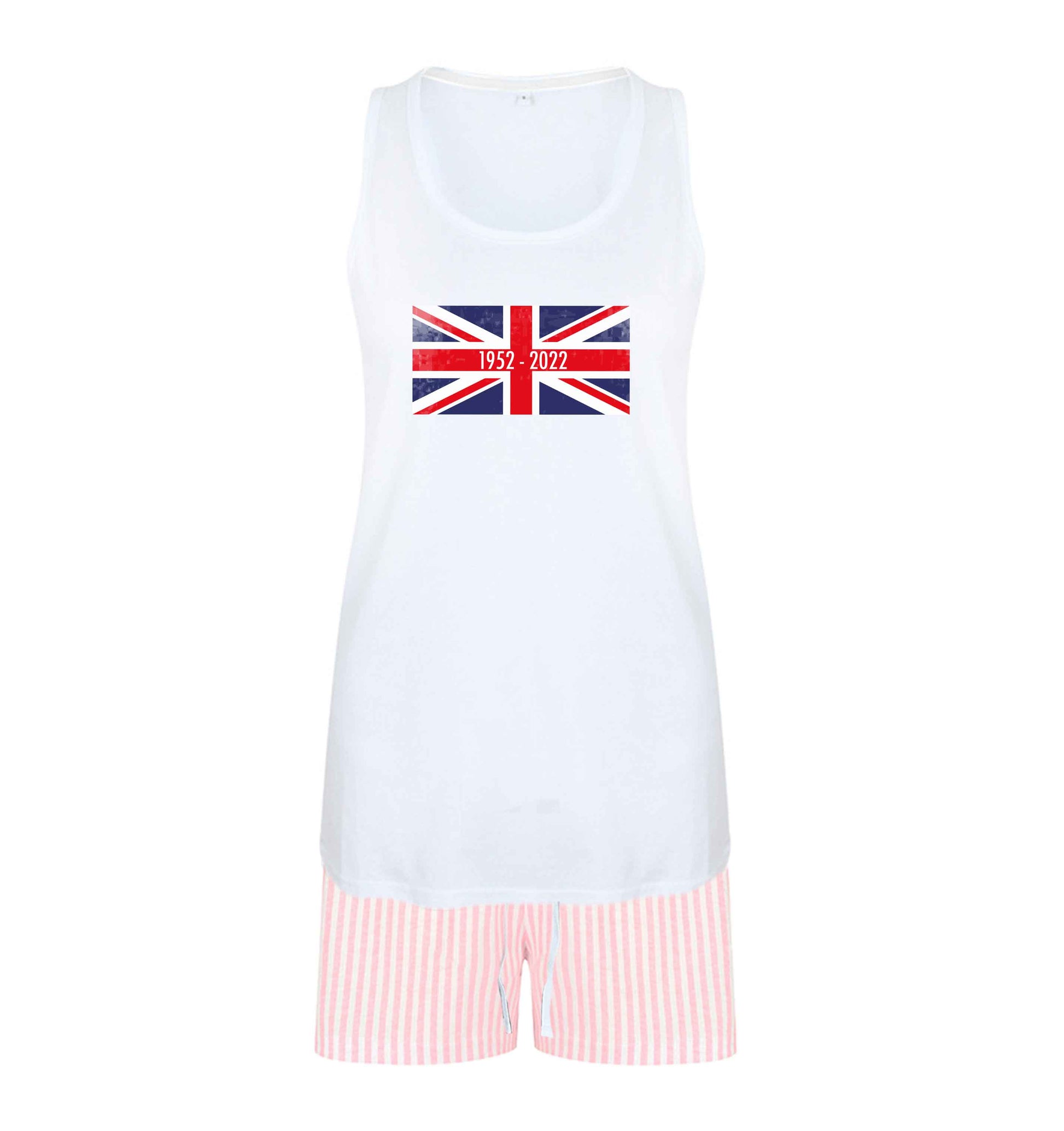 British flag Queens jubilee size XL women's pyjama shorts set in pink 