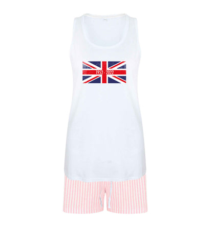 British flag Queens jubilee size XL women's pyjama shorts set in pink 